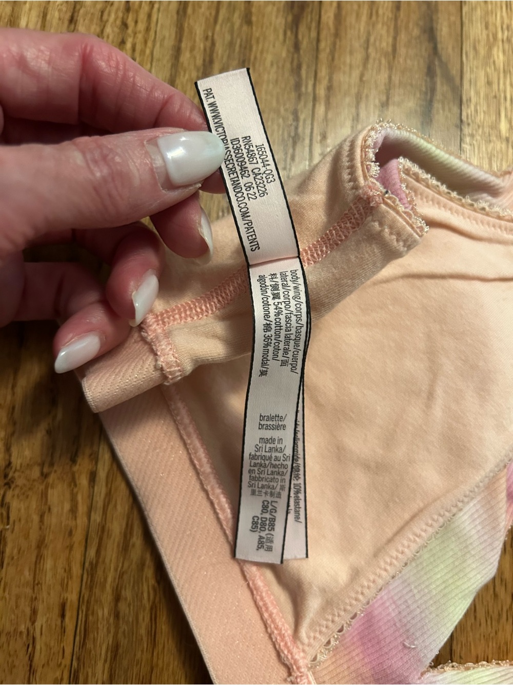 Victoria's Secret Pastel Tie-Dye Ribbed Bralette - Pink, Orange & Yellow - Picture 6 of 10
